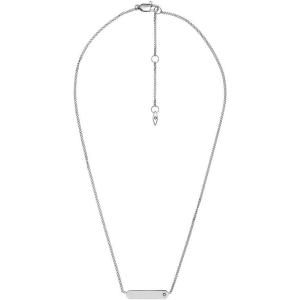 imageFossil Womens Plated Stainless Steel Engravable Personalized Gift Pendant Chain Necklace for WomenSilver