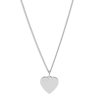 imageFossil Womens Plated Stainless Steel Engravable Personalized Gift Pendant Chain Necklace for WomenSilver Heart