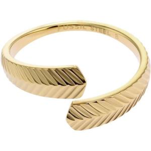 imageFossil Womens Plated Stainless Steel RingGold Harlow Linear Texture Wrap