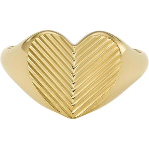 imageFossil Womens Plated Stainless Steel RingGold Harlow Signet Heart