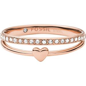 imageFossil Womens Plated Stainless Steel RingRose Gold Heart
