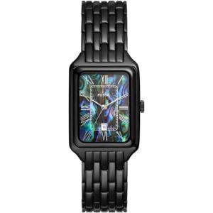 imageFossil Womens Raquel Quartz Stainless Steel ThreeHand WatchBlackIridescent