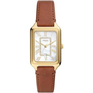imageFossil Womens Raquel Quartz Stainless Steel ThreeHand WatchBrown LeatherGold