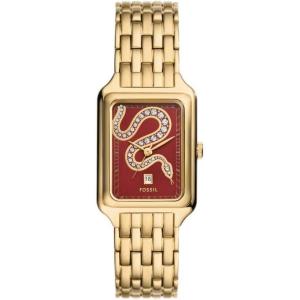 imageFossil Womens Raquel Quartz Stainless Steel ThreeHand WatchGoldRed Snake