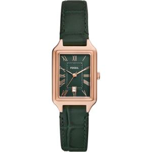 imageFossil Womens Raquel Quartz Stainless Steel ThreeHand WatchGreen LeatherRose Gold