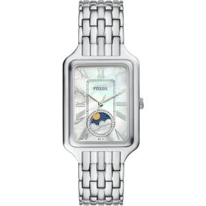 imageFossil Womens Raquel Quartz Stainless Steel ThreeHand WatchSilver Moonphase