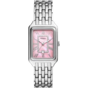 imageFossil Womens Raquel Quartz Stainless Steel ThreeHand WatchSilverPink