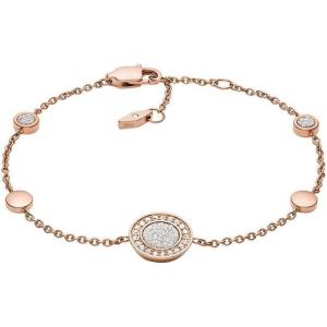 imageFossil Womens Rose GoldTone Stainless Steel Chain or Beaded Bracelet for WomenRose Gold Glitz Disc