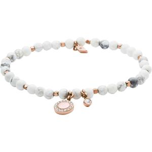 imageFossil Womens Rose GoldTone Stainless Steel Chain or Beaded Bracelet for WomenRose Gold White Bead