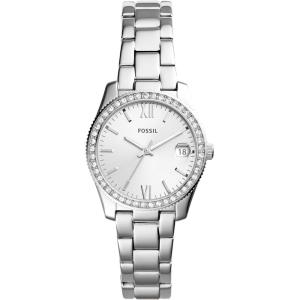 imageFossil Womens Scarlette Mini Quartz Stainless Steel ThreeHand Watch Color Silver Glitz Model ES4317
