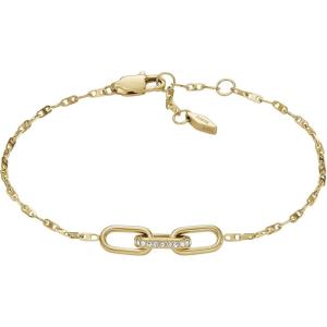 imageFossil Womens Stainless Steel Chain BraceletGold Heritage DLink Glitz Chain