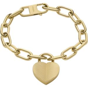 imageFossil Womens Stainless Steel Chain BraceletHarlow Gold Heart Chain