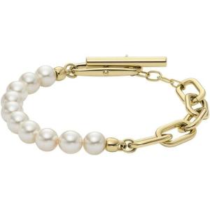 imageFossil Womens Stainless Steel Chain BraceletHeritage DLink Pearl