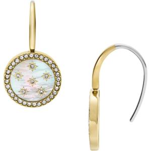 imageFossil Womens Stainless Steel DangleDrop or Hoop Earrings for WomenGold Classic MOP Disc