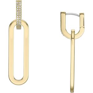 imageFossil Womens Stainless Steel DangleDrop or Hoop Earrings for WomenGold Dangle Glitz Hoop