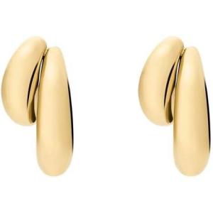 imageFossil Womens Stainless Steel DangleDrop or Hoop Earrings for WomenGold Domed Drop