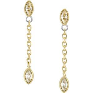 imageFossil Womens Stainless Steel DangleDrop or Hoop Earrings for WomenGold Glitz Chain Drop