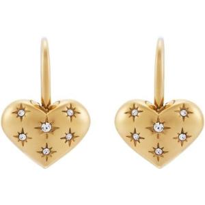 imageFossil Womens Stainless Steel DangleDrop or Hoop Earrings for WomenGold Sadie Heart