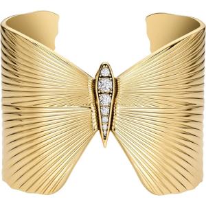 imageFossil Womens Stainless Steel GoldTone Bangle BraceletButterfly Cuff