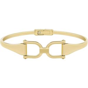 imageFossil Womens Stainless Steel GoldTone Bangle BraceletGold Heritage DLink Bangle