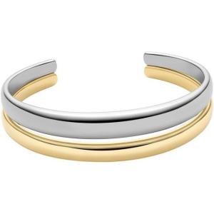 imageFossil Womens Stainless Steel GoldTone Bangle BraceletGoldSilver Ellis Bangle