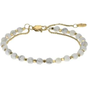 imageFossil Womens Stainless Steel GoldTone Beaded BraceletGoldHowlite
