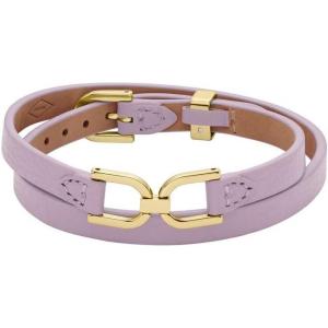 imageFossil Womens Stainless Steel and Genuine Leather Bracelet for WomenDlink Purple