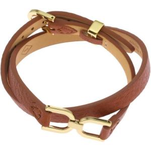 imageFossil Womens Stainless Steel and Genuine Leather Bracelet for WomenHeritage DLink Brown Double Wrap
