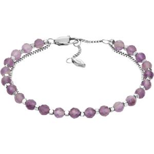 imageFossil Womens Sterling Silver or SilverTone Stainless Steel Chain Bracelet for WomenSilverToneAmethyst