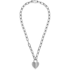 imageFossil Womens Sterling Silver or SilverTone Stainless Steel Pendant Chain Necklace for WomenHarlow SilverTone Heart Chain
