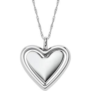 imageFossil Womens Sterling Silver or SilverTone Stainless Steel Pendant Chain Necklace for WomenSilver Heart Pendant