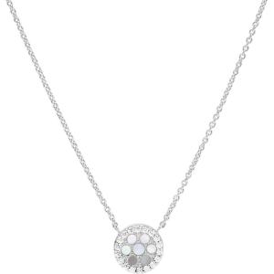 imageFossil Womens Sterling Silver or SilverTone Stainless Steel Pendant Chain Necklace for WomenSilver Mosaic Disc