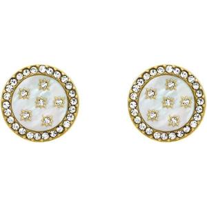 imageFossil Womens Sterling Silver or Stainless Steel Stud Earrings for WomenGold Classic MOP Disc