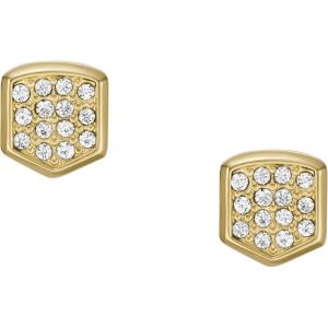 imageFossil Womens Sterling Silver or Stainless Steel Stud Earrings for WomenGold Glitz Heritage Crest