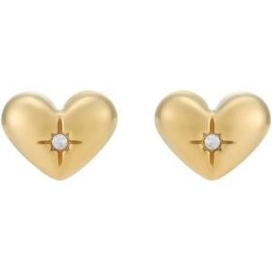 imageFossil Womens Sterling Silver or Stainless Steel Stud Earrings for WomenGold Sadie Heart