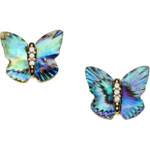 imageFossil Womens Sterling Silver or Stainless Steel Stud Earrings for WomenGoldBlue MOP Butterfly