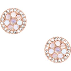 imageFossil Womens Sterling Silver or Stainless Steel Stud Earrings for WomenRose Gold Mosaic Disc