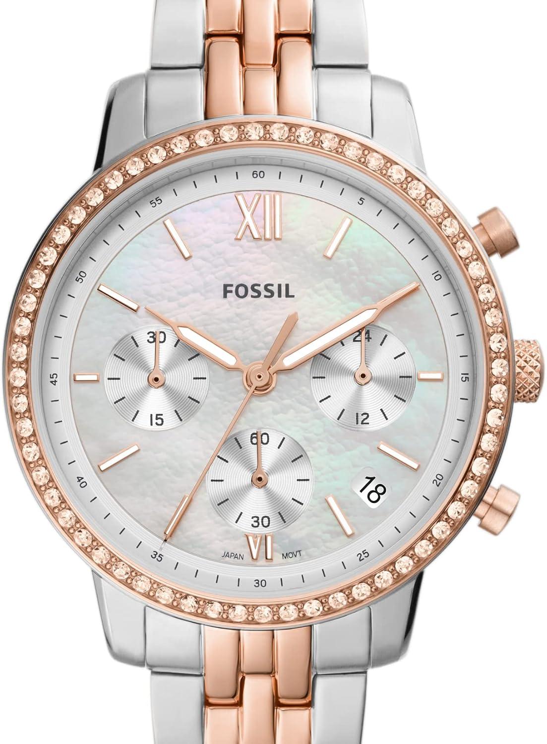 imageFossil Womens Neutra Quartz Stainless Steel Chronograph WatchRose GoldSilver