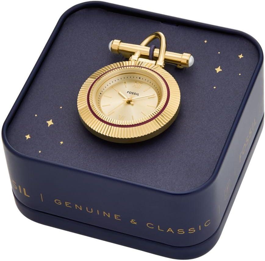 imageFossil Womens Scarlette ThreeHand GoldTone Stainless Steel Watch Brooch