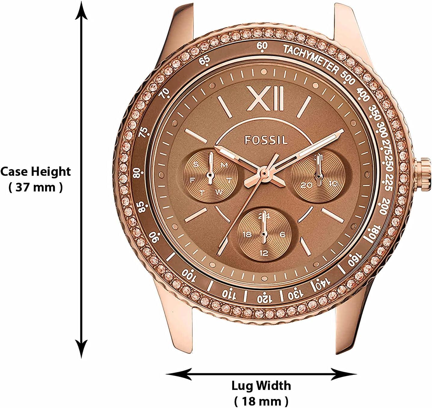 imageFossil Womens Stella Quartz Stainless Steel Multifunction WatchRose Gold  Brown