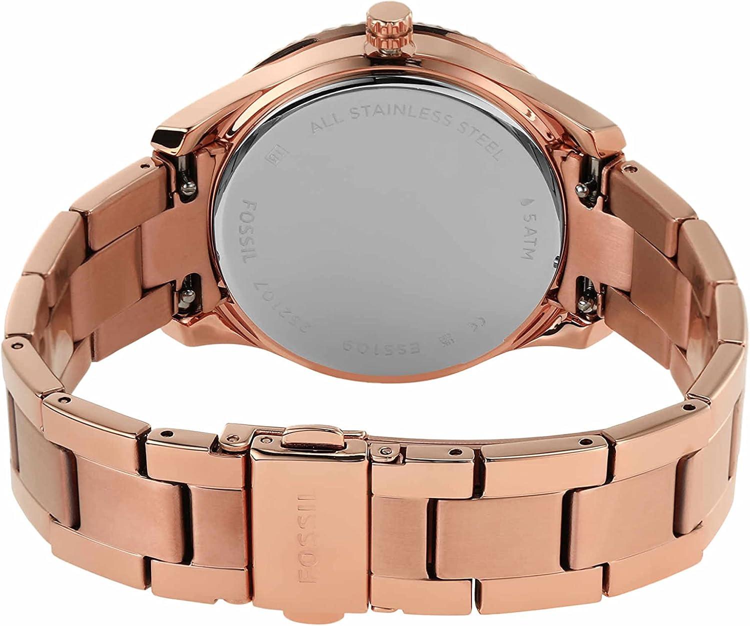 imageFossil Womens Stella Quartz Stainless Steel Multifunction WatchRose Gold  Brown