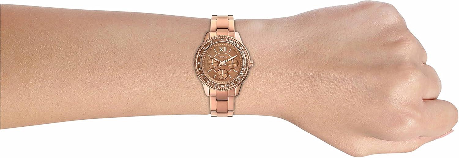 imageFossil Womens Stella Quartz Stainless Steel Multifunction WatchRose Gold  Brown