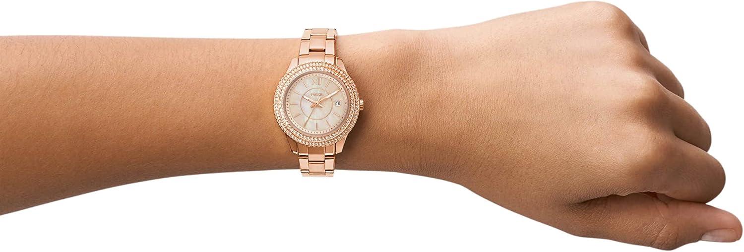 imageFossil Womens Stella Quartz Stainless Steel Multifunction WatchRose Gold Mini