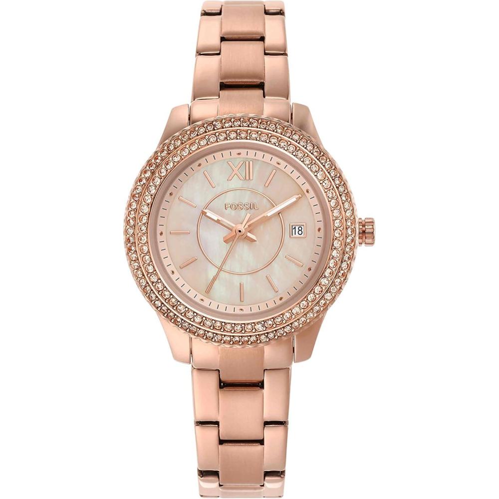 imageFossil Womens Stella Quartz Stainless Steel Multifunction WatchRose Gold Mini