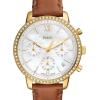 imageFossil Womens Neutra Quartz Stainless Steel Chronograph WatchBrown LeatherGold