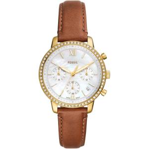 imageFossil Womens Neutra Quartz Stainless Steel Chronograph WatchBrown LeatherGold
